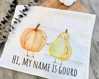 Pumpkin Gourd Tea Towel: Whimsical Fall Kitchen Decor