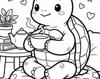Cute Animals Coloring Book for Kids - Easy Coloring Pages for Toddlers - Instant Download PDF