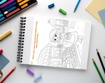 Libro para colorear de brujas / Historia del día de Luna (PDF)