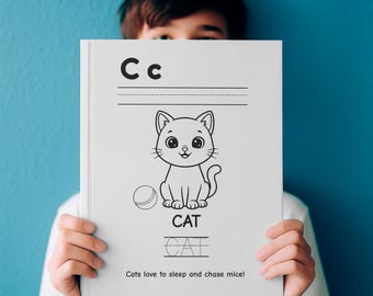 Libro para colorear del alfabeto de animales para niños: Imprimible educativo (PDF)