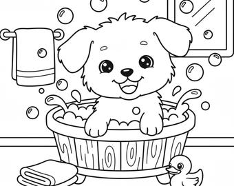 55 adorables dibujos de animales para colorear - Libro de colorear Kawaii para niños, tiernos animales chibi