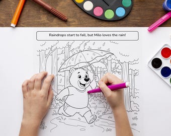 Libro para colorear de osos: La aventura de Milo en el bosque para niños (PDF)