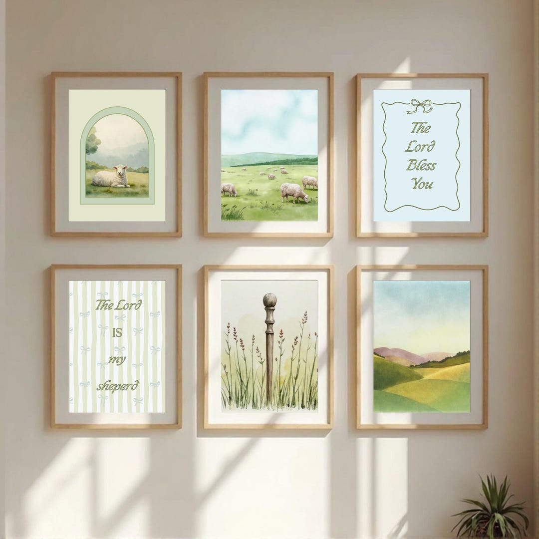 Christian Wall Art Set of 6, Printable Bible Verse Prints, the Lord is ...
