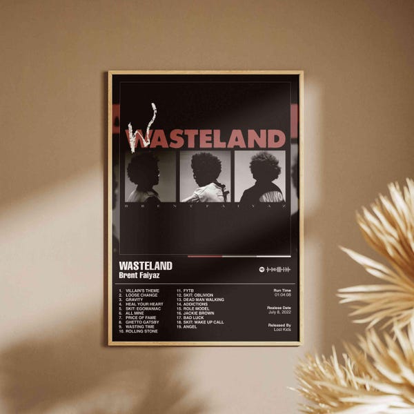 Brent Faiyaz - WASTELAND | Premium Album Music Poster | Digital & Physical Print |