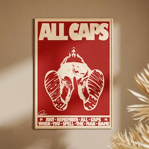 MF DOOM - Póster/arte mural musical en mayúsculas