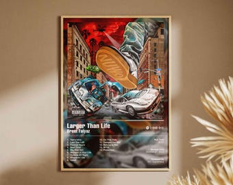 Brent Faiyaz - Larger Than Life / Póster de música de álbum premium / Impresión digital y física /