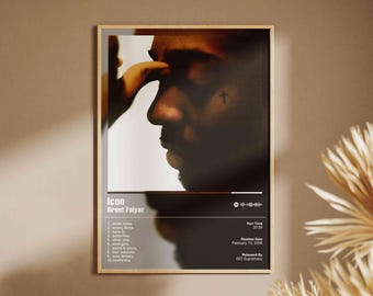 Brent Faiyaz - ICON / Póster de música de álbum premium / Impresión digital y física /