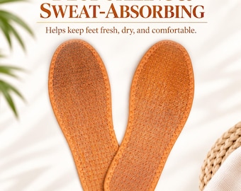 Handmade Natural Palm Insoles, 4-Layer Palm Fiber Odor Control Pads, Breathable Durable Insoles for Men & Women