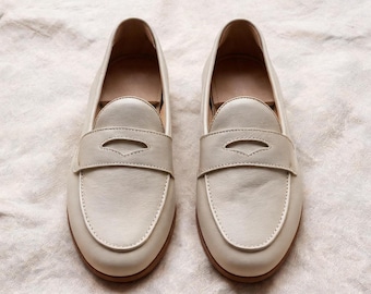 Handmade Top Grain Leather Penny Loafers, British Gentleman Style, Soft Sole Slip-Ons