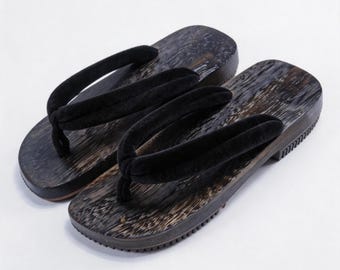 Sandali Geta giapponesi in legno Zen, infradito antiscivolo unisex, zoccoli estivi silenziosi in legno scuro