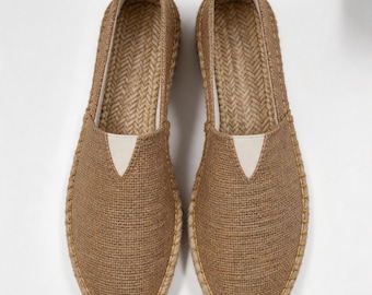 Handgemaakte linnen espadrilles uniseks, ademende geweven instappers, casual zomerschoenen
