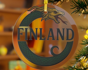 Nordic Serpent Finland Glass Ornament | Scandinavian Mythology Holiday Decor