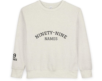 Sudadera para niños pequeños con 99 nombres / Ropa islámica para niños / Conjunto a juego para familias musulmanas / Regalo con 99 nombres para niños pequeños