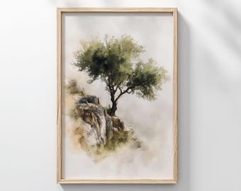 Parábola de la semilla de mostaza, impresión digital, bocetos, arte de Jesús, arte mural bíblico, arte mural con escrituras, versículo bíblico, imprimible, fe cristiana