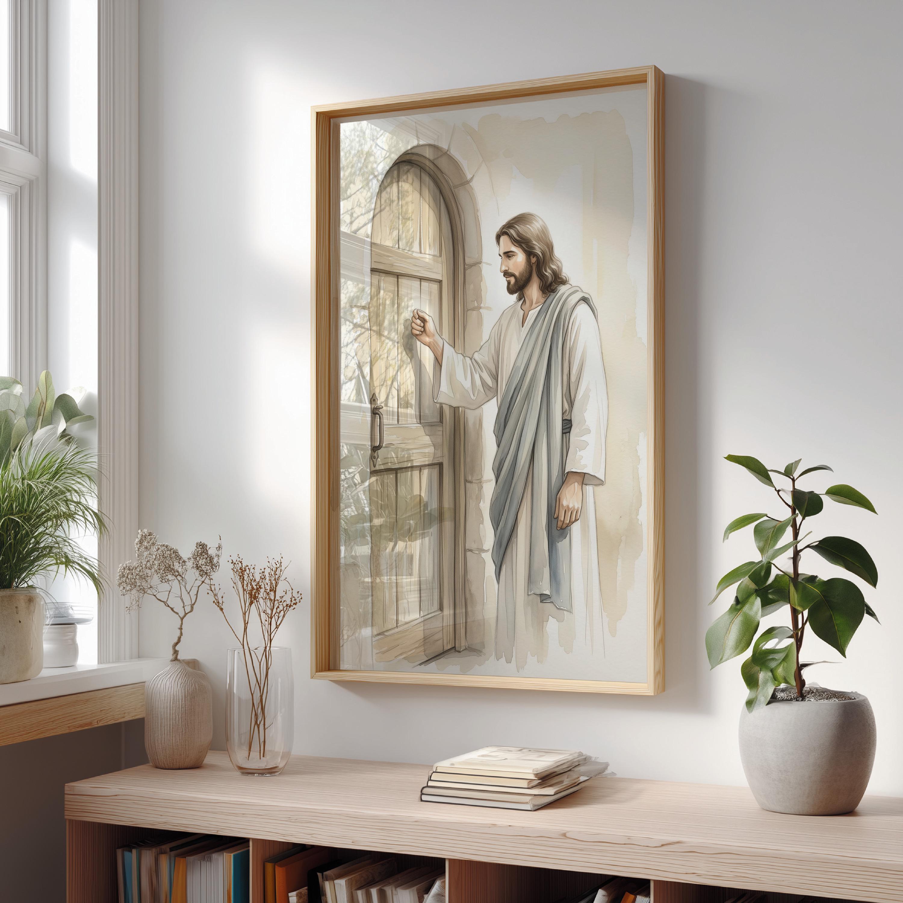 Jesus Knocking at the Door Revelation 3:20 Wall Art, Christian ...