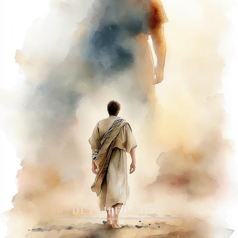 David and Goliath - Facing the Giant, Christian Wall Decor, Digital ...