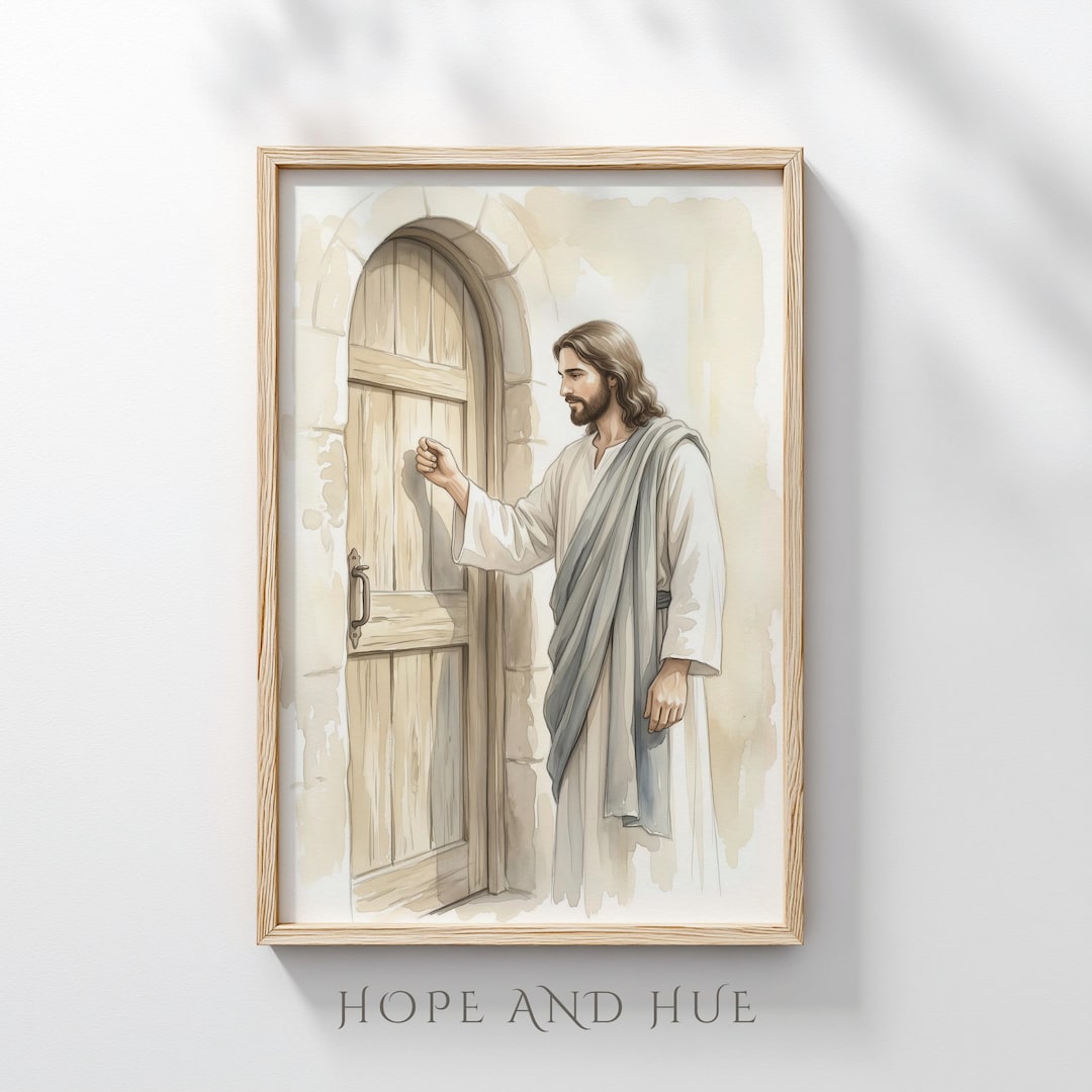 Jesus Knocking at the Door Revelation 3:20 Wall Art, Christian ...