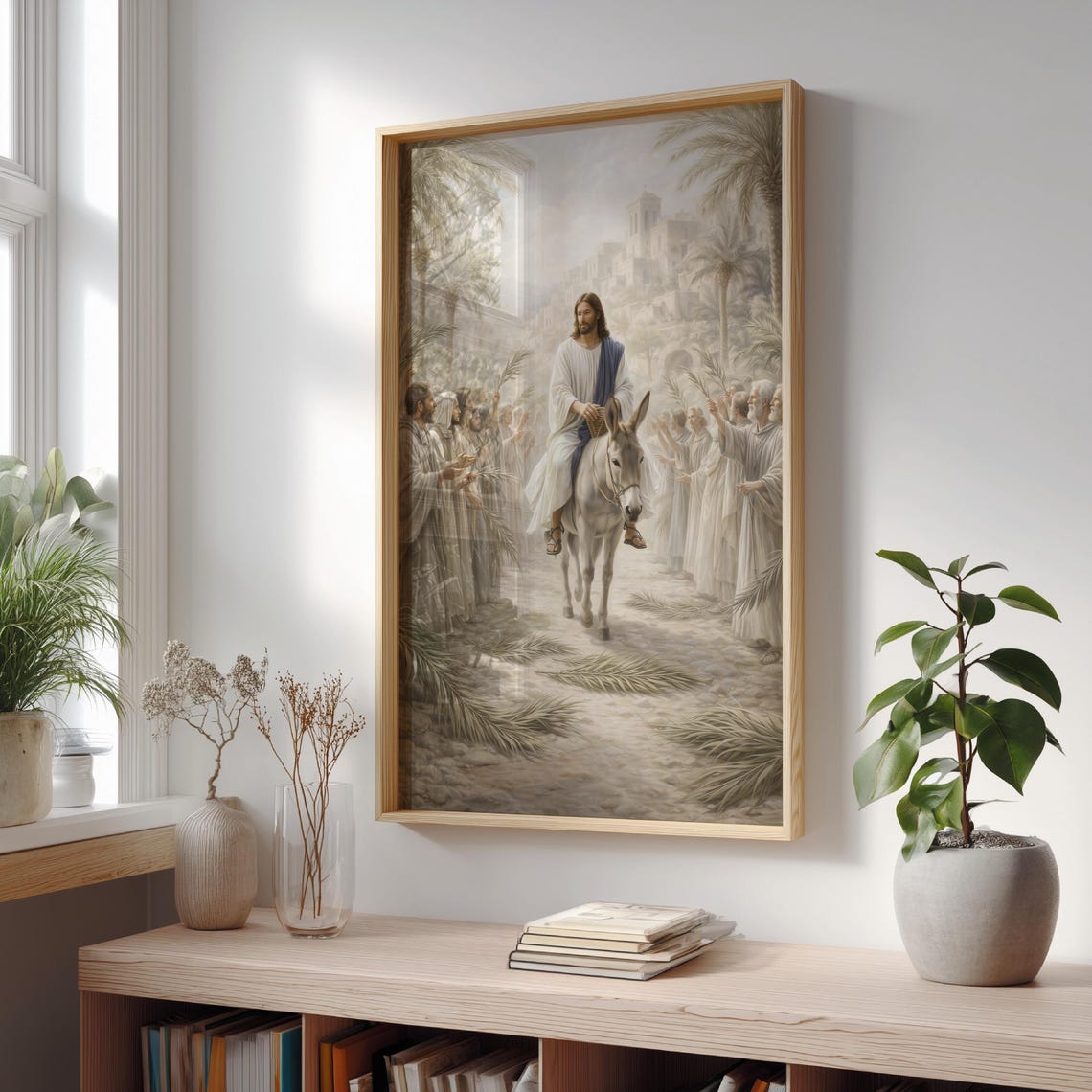 Jesus Triumphal Entry Wall Art | Palm Sunday Watercolor Print, Christ ...