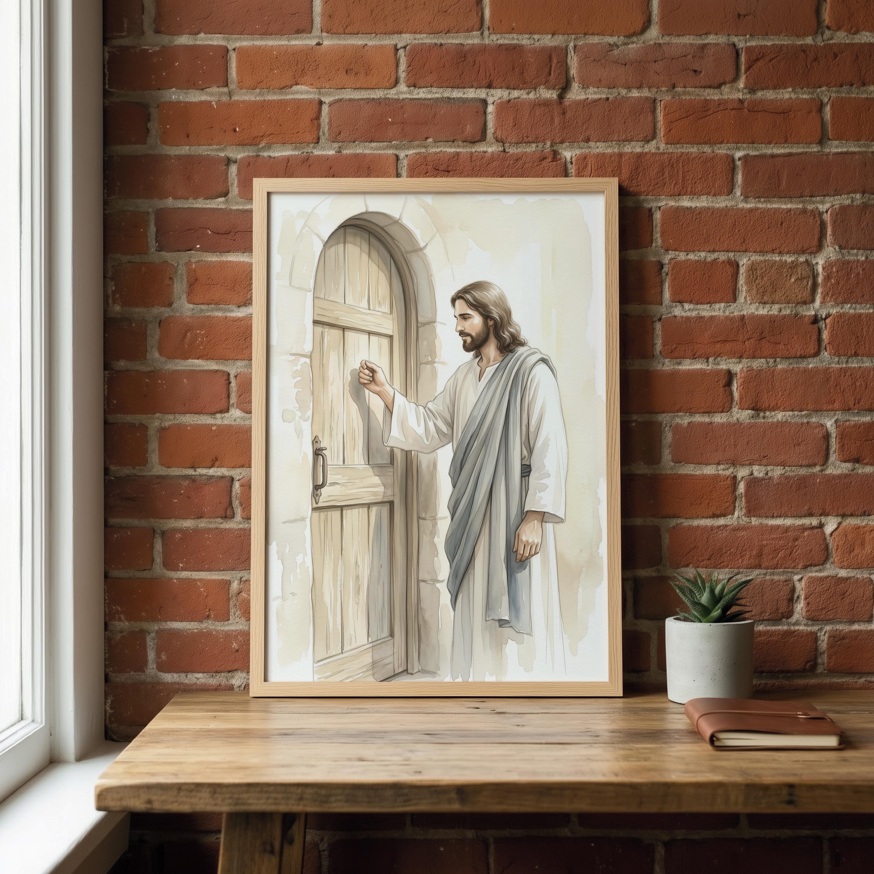 Jesus Knocking at the Door Revelation 3:20 Wall Art, Christian ...