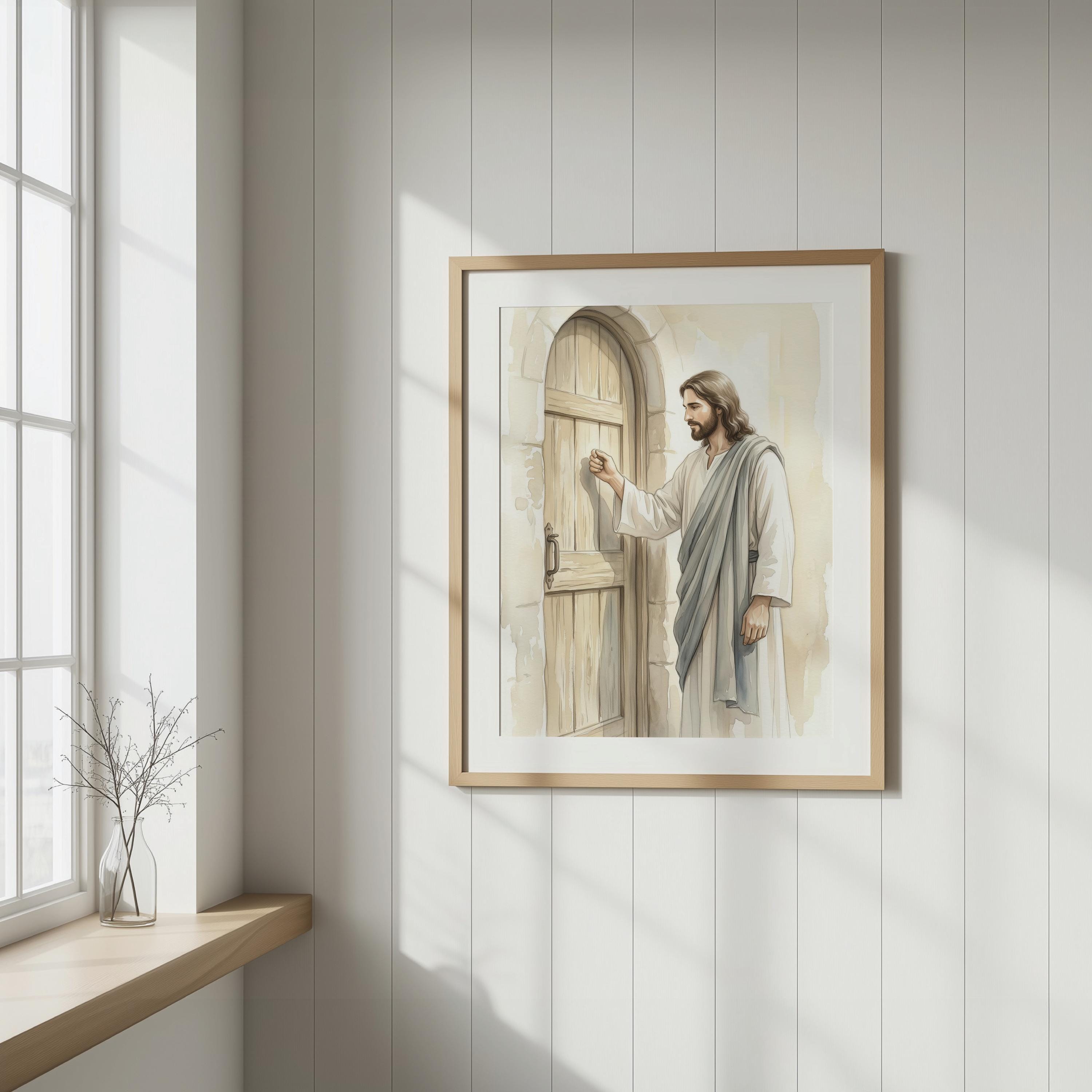 Jesus Knocking at the Door Revelation 3:20 Wall Art, Christian ...