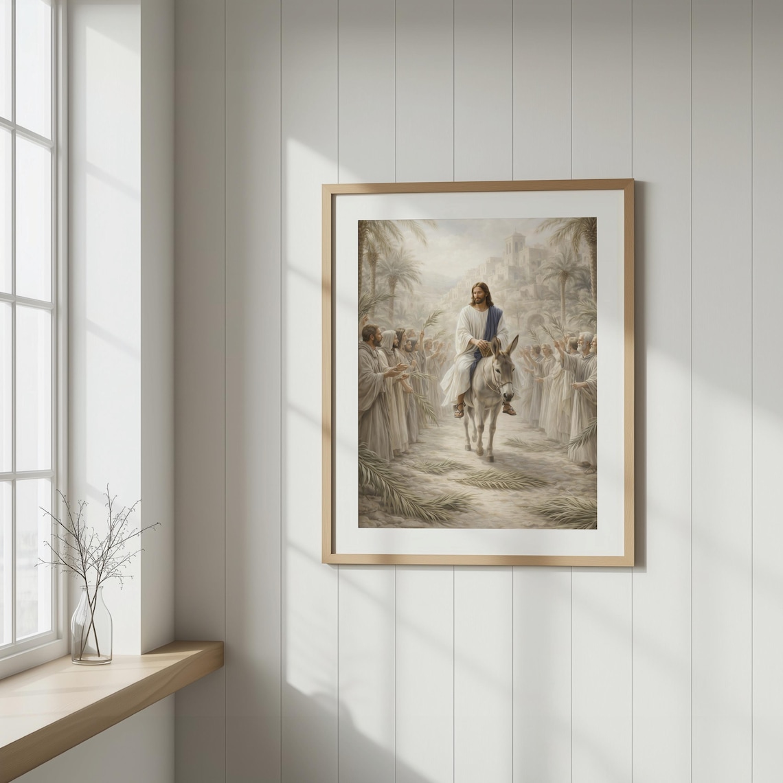 Jesus Triumphal Entry Wall Art | Palm Sunday Watercolor Print, Christ ...