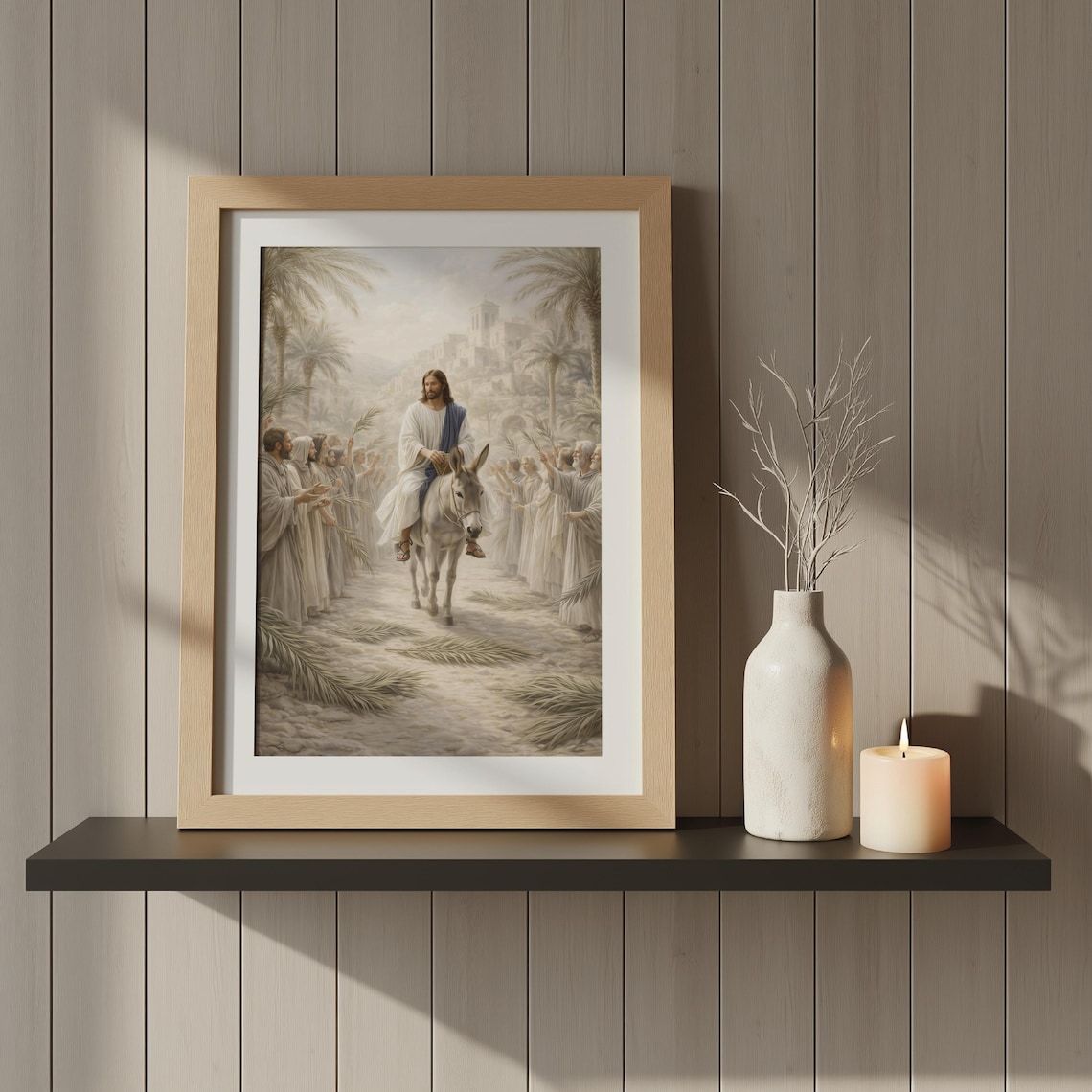 Jesus Triumphal Entry Wall Art | Palm Sunday Watercolor Print, Christ ...