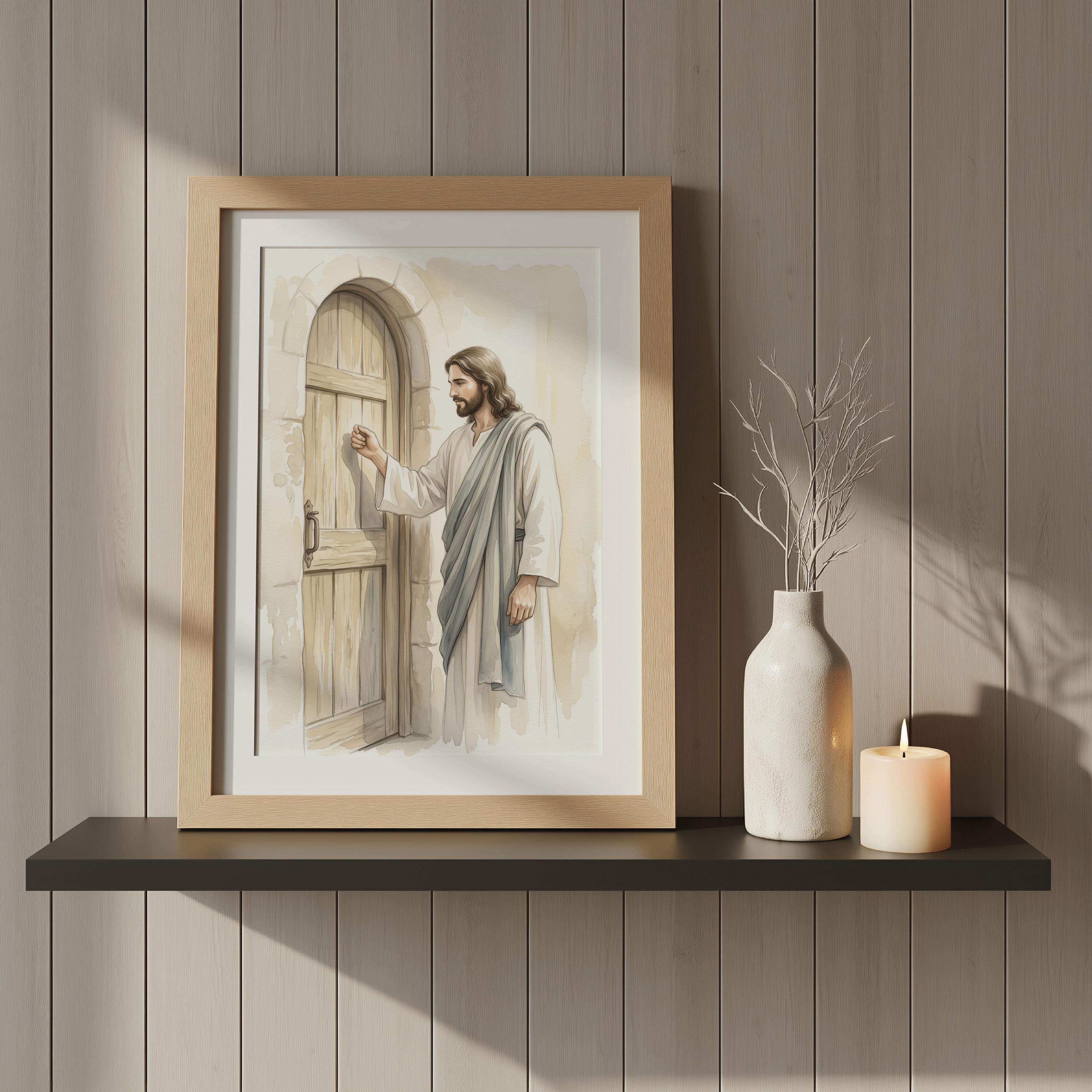 Jesus Knocking at the Door Revelation 3:20 Wall Art, Christian ...