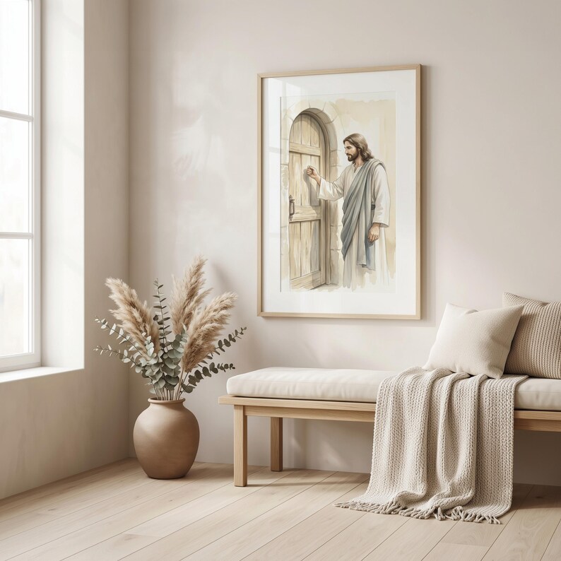 Jesus Knocking at the Door Revelation 3:20 Wall Art, Christian ...