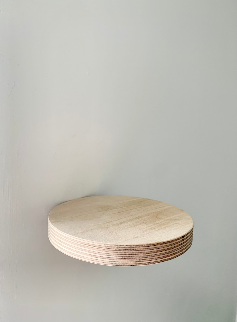 Round Floating Shelf Plywood Minimalist Circular Shelf Etsy UK