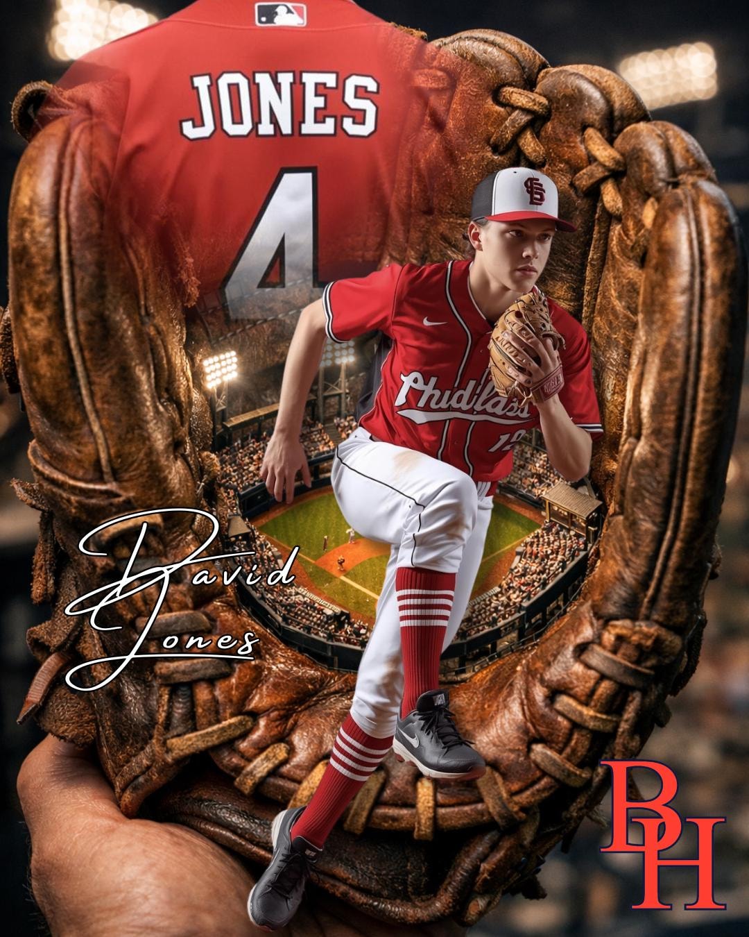 Baseball Glove Stadium Canva Template | Custom Baseball Background - Etsy