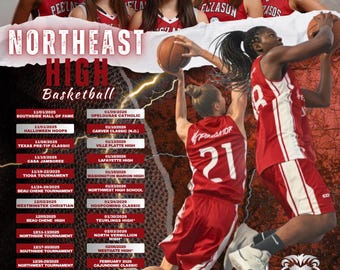 Editable Basketball Season Schedule Template: Canva Sports 8.5 x 11 (Digital Download)