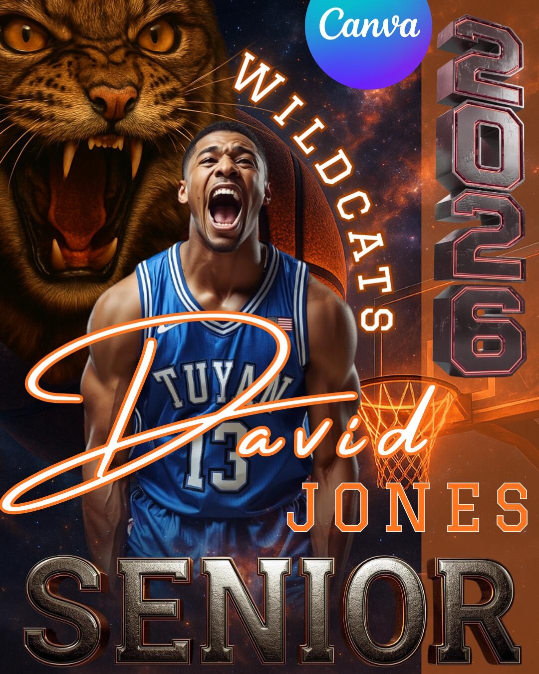 2026 Basketball Senior Spotlight Template Customizable Canva Design