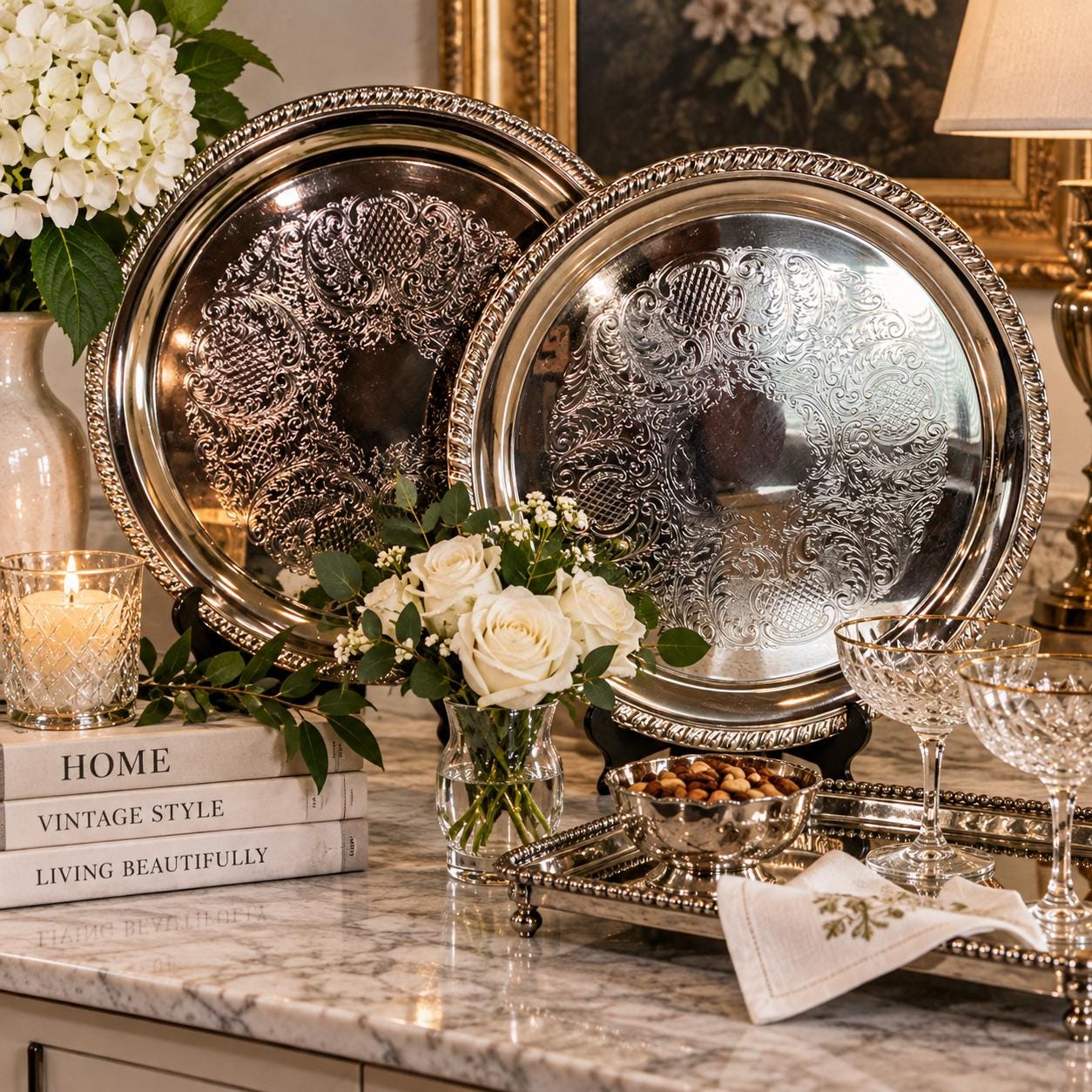 Leonard Silver Serving Tray - Etsy