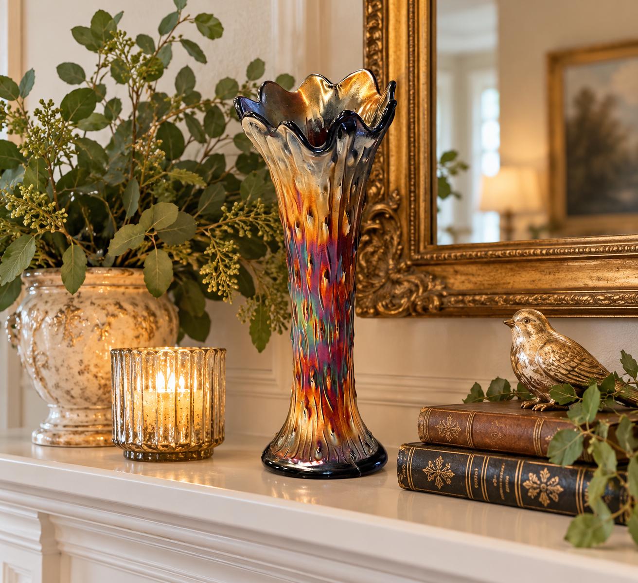 Carnival Glass Vase by Fenton - Etsy