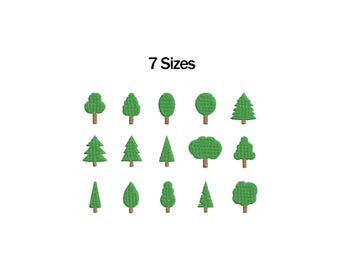 Mini Trees Embroidery Design, Mini Tree Bundle Embroidery Design, Christmas Machine Embroidery Design, Christmas Trees, Mini Embroidery