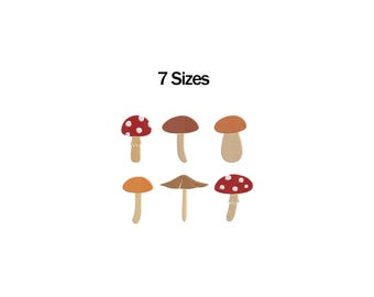 Mini Mushroom Embroidery Design, Mushrooms Embroidery Design, Mushrooms Set Embroidery, Fall Embroidery Design, Mini Embroidery Designs