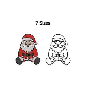 Santa Claus Embroidery Design, Christmas Embroidery Design, Santa Embroidery, Santa Lineart Embroidery, Sitting Santa Embroidery
