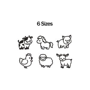 Mini Animals Embroidery Design, Animals Line art Embroidery Design, Farm Animals Embroidery Design, Kids Embroidery, Baby Animals Bundle
