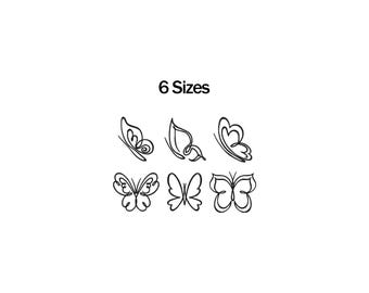 Mini-fjärilsbroderidesign, fjärilslinjekonstbroderidesign, fjärilsbroderifiler, mini-fjärilsset med maskinbroderi