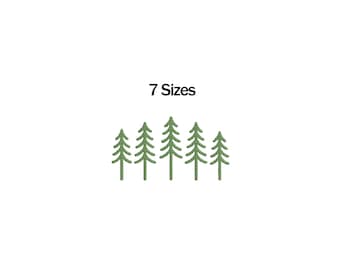 Pine Trees Embroidery Design, Camp Trees Embroidery Design, Trees Embroidery, Forest Embroidery Design, Nature Outdoor Embroidery, Fir Tree