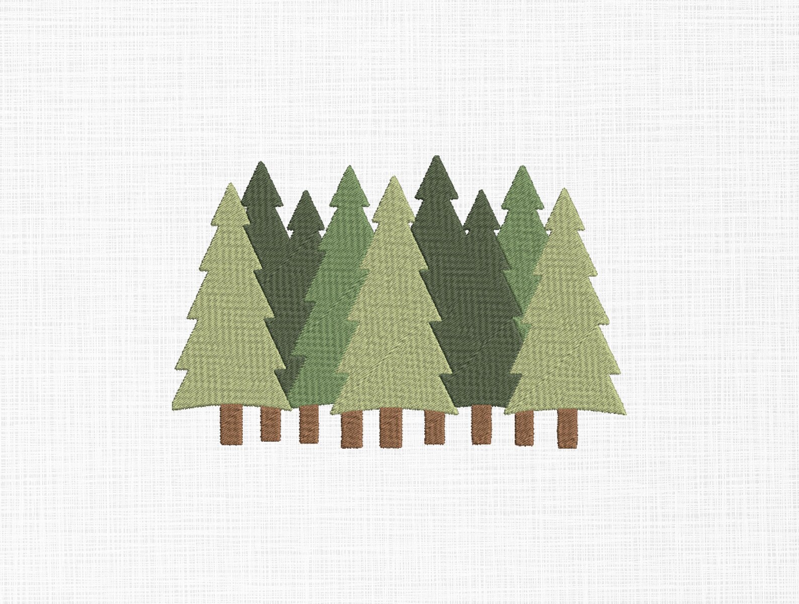 Trees Embroidery Design, Forest Trees Embroidery Design, Pine Trees ...
