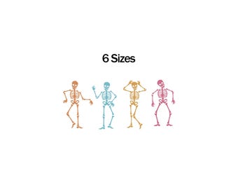 Dancing Skeleton Embroidery Design, Skeletons Embroidery Design, Mini Skeleton Embroidery, Halloween Embroidery Design, Skeleton Embroidery