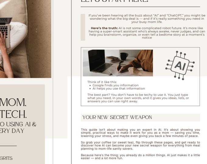 Smart Mom Smart Tech E-Book – How Moms Can Use AI and ChatGPT – Digital Mom Life Guide