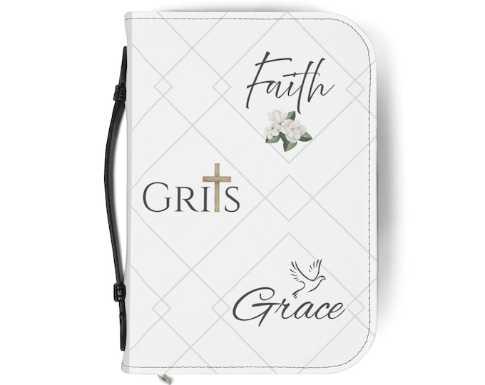 Faith-Inspired Bible Cover with Quotes, Christian Gift, Scripture Holder, Religious Journal Organizer, Church Accessory