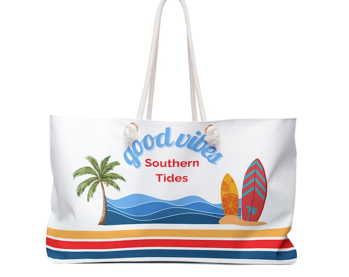 Good Vibe Weekender Bag | Beach Tote, Travel Bag, Vacation Essentials, Summer Getaway, Stylish Carry-All