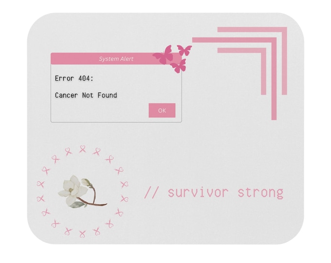 Cancer Survivor Mouse Pad: Inspirational Desk Decor, Breast Cancer Awareness