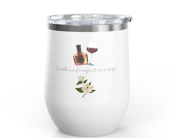 Southern Comfort Wine Tumbler: Insulated Stainless Steel 12oz Drinkware