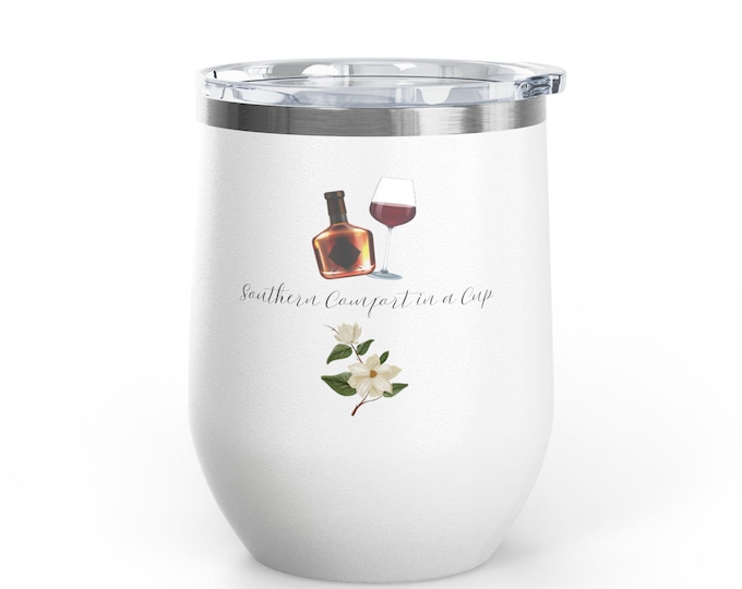 Southern Comfort Wine Tumbler: Insulated Stainless Steel 12oz Drinkware