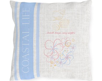 Coastal Life Outdoor Pillow - Beach Days, Cozy Nights | Decor | Home | Summer | Patio | Gift | Throw Pillow