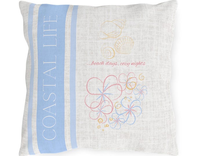 Coastal Life Outdoor Pillow - Beach Days, Cozy Nights | Decor | Home | Summer | Patio | Gift | Throw Pillow